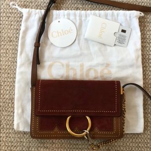 Chloe Small Faye Studded Leather & Suede Bag